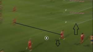 Ball over top to running wing back